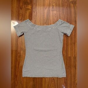 J crew Striped Off-Shoulder Women’s Top in Black and White